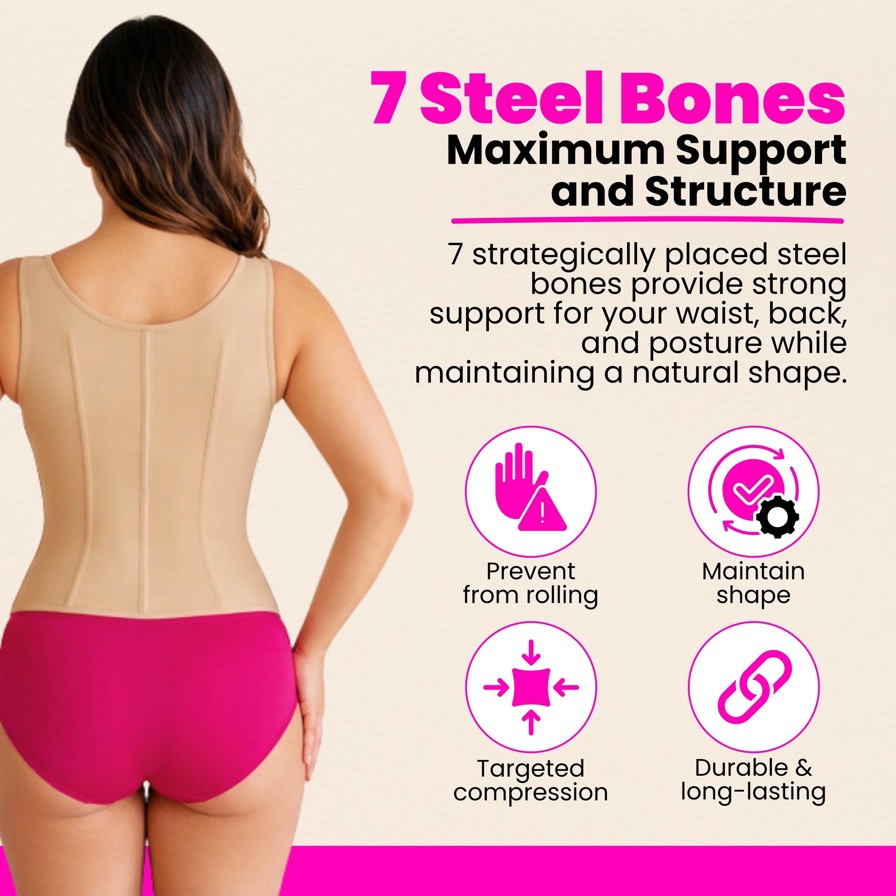Women's Waist Trainer Corset Shapewear | Zipper & Adjustable Straps