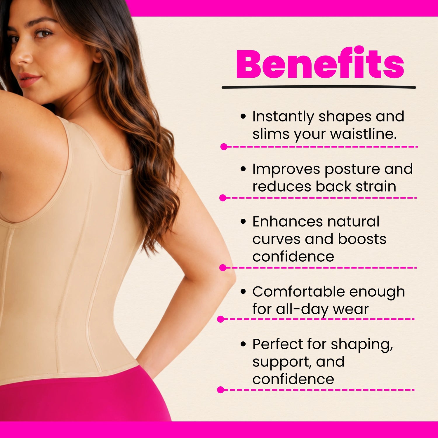 Women's Waist Trainer Corset Shapewear | Zipper & Adjustable Straps