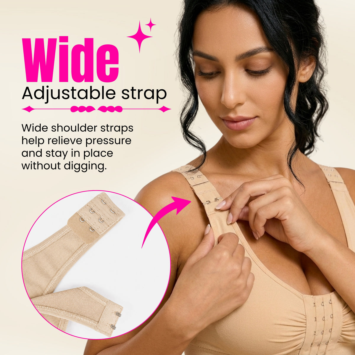 Women's Post Surgery Compression Bra | Women's Front Closure Bra with Adjustable Straps