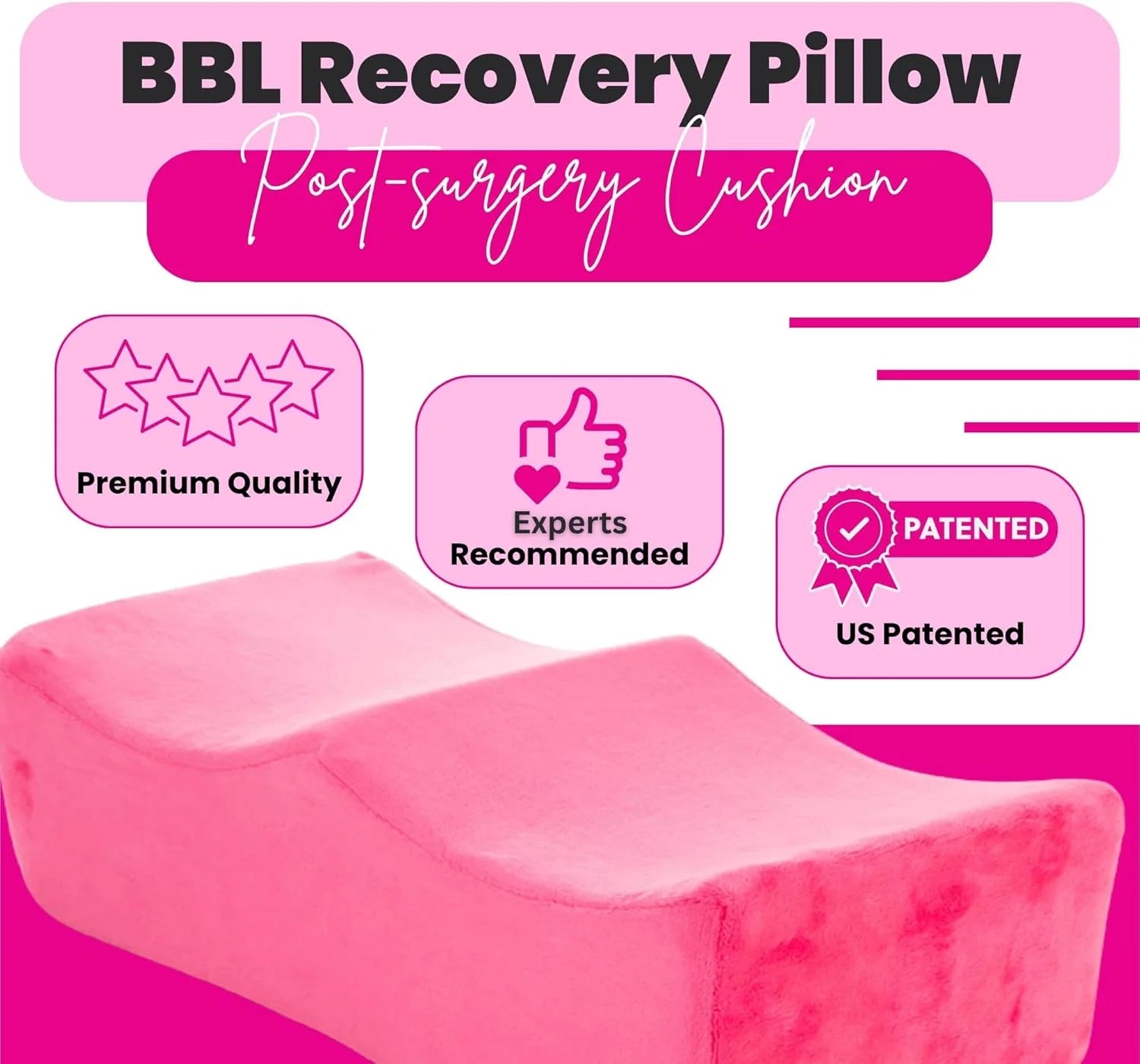 BBL Pillow Kit 7-Piece Recovery Bundle with lipo foam board & Lipo Foam almohada para sentarse después de BBL orinal para después de cirugía orinal para recuperación BBL 