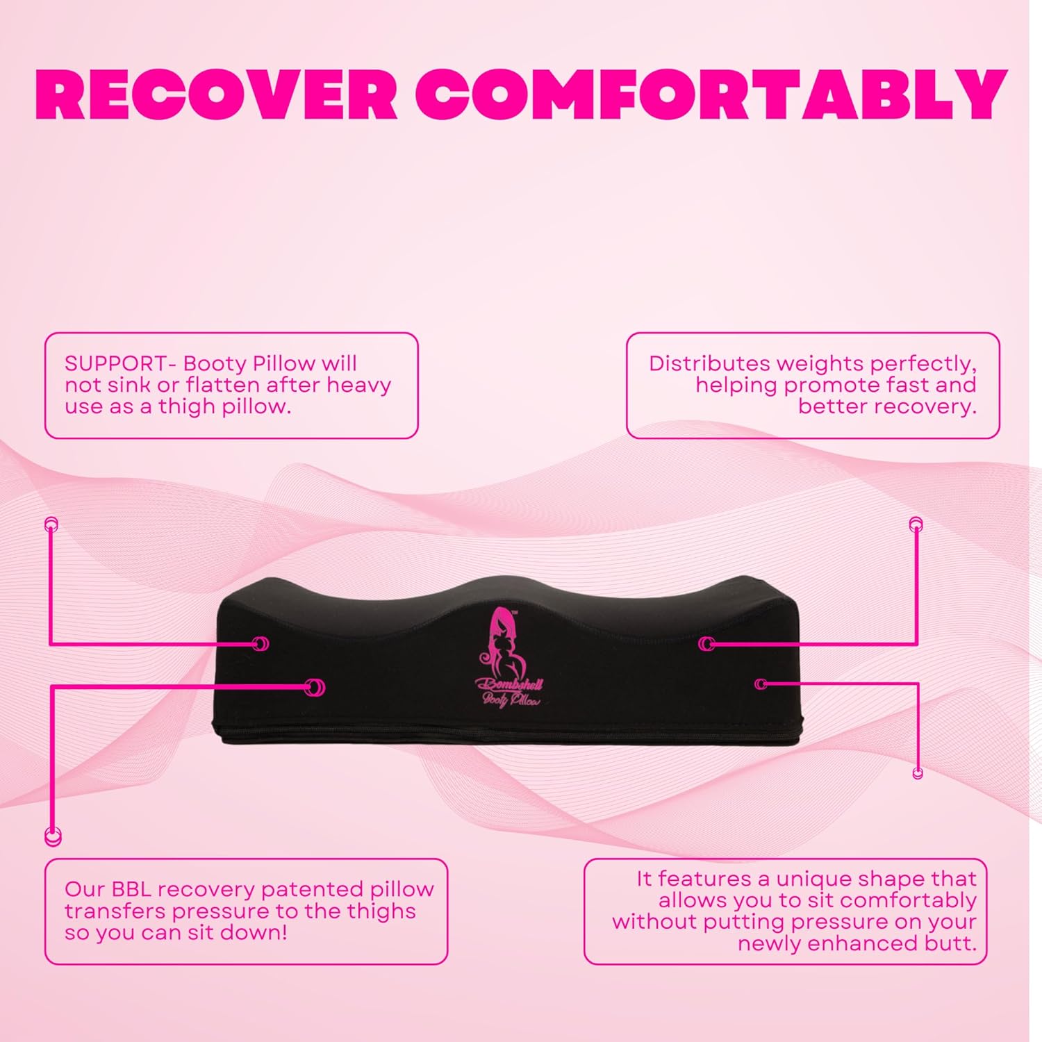 bbl-pillow-thigh-support-ergonomic-cushion + Compression Kit 7-Piece BBL Recovery Pillow Bundle with Boards & Lipo Foam 