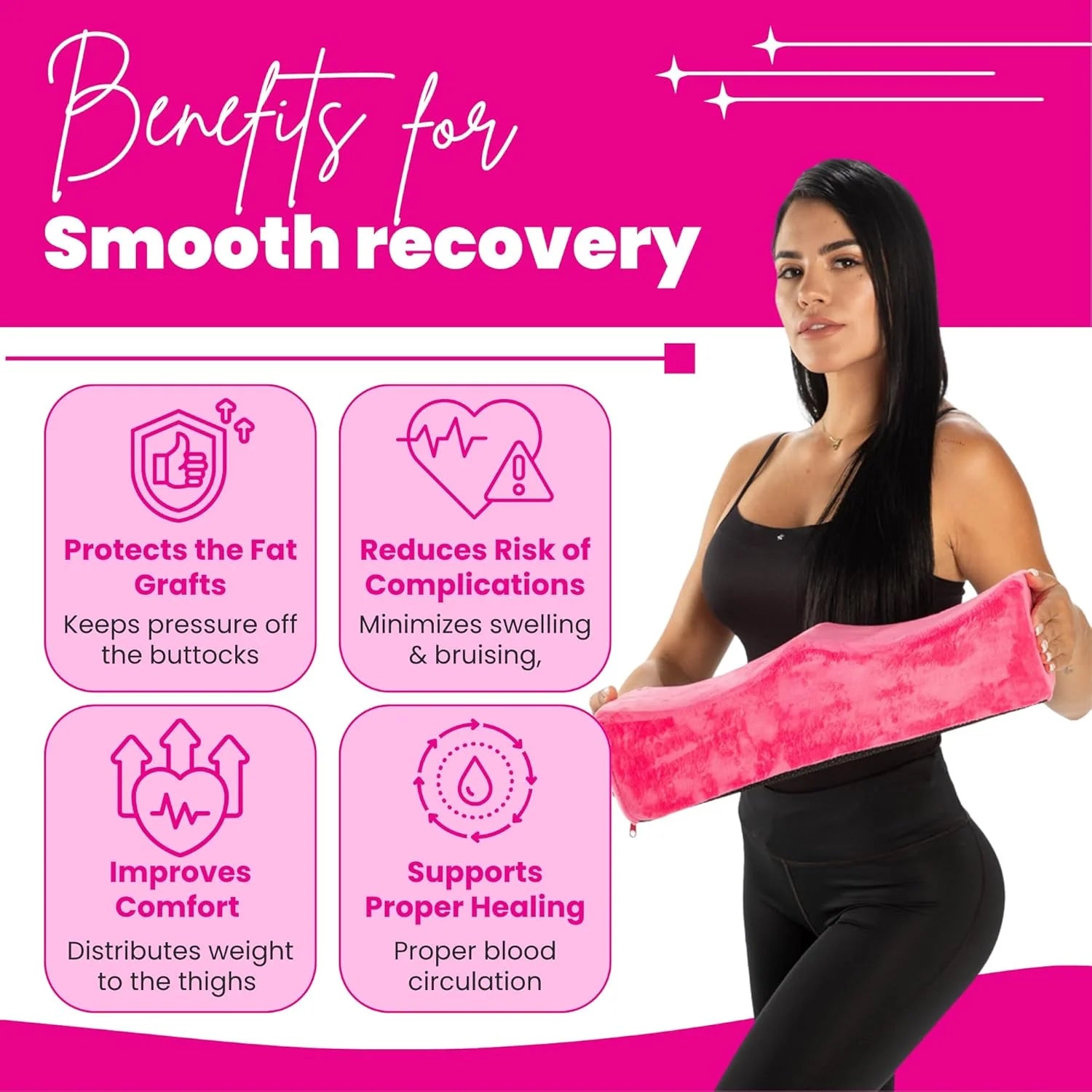 butt pillow after surgery Kit 7-Piece Recovery Bundle with foam board after lipo & Lipo Foam almohada BBL cómo orinar después de BBL 