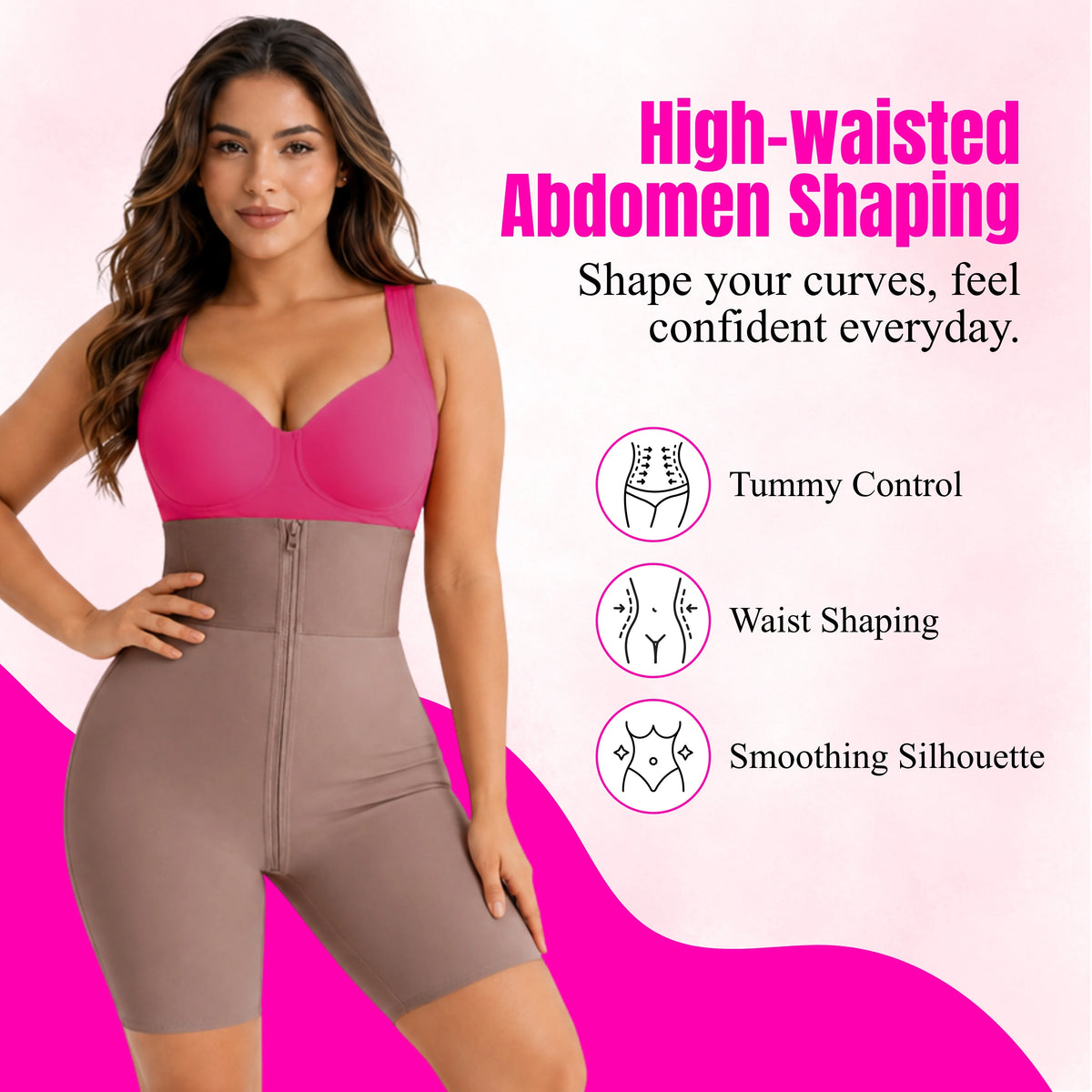 High-Waist Tummy Control Shapewear Shorts | Seamless Zip Up Body Shaper