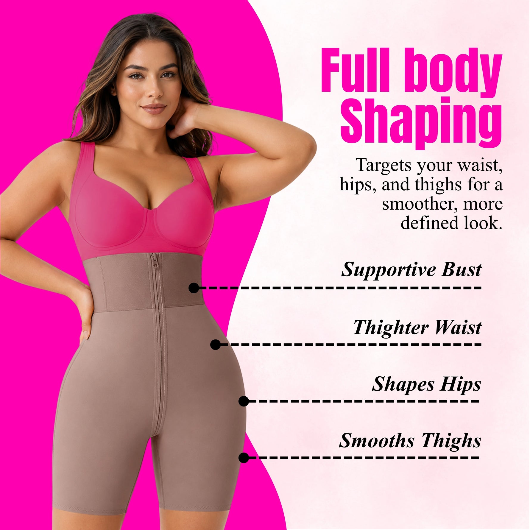High-Waist Tummy Control Shapewear Shorts | Seamless Zip Up Body Shaper