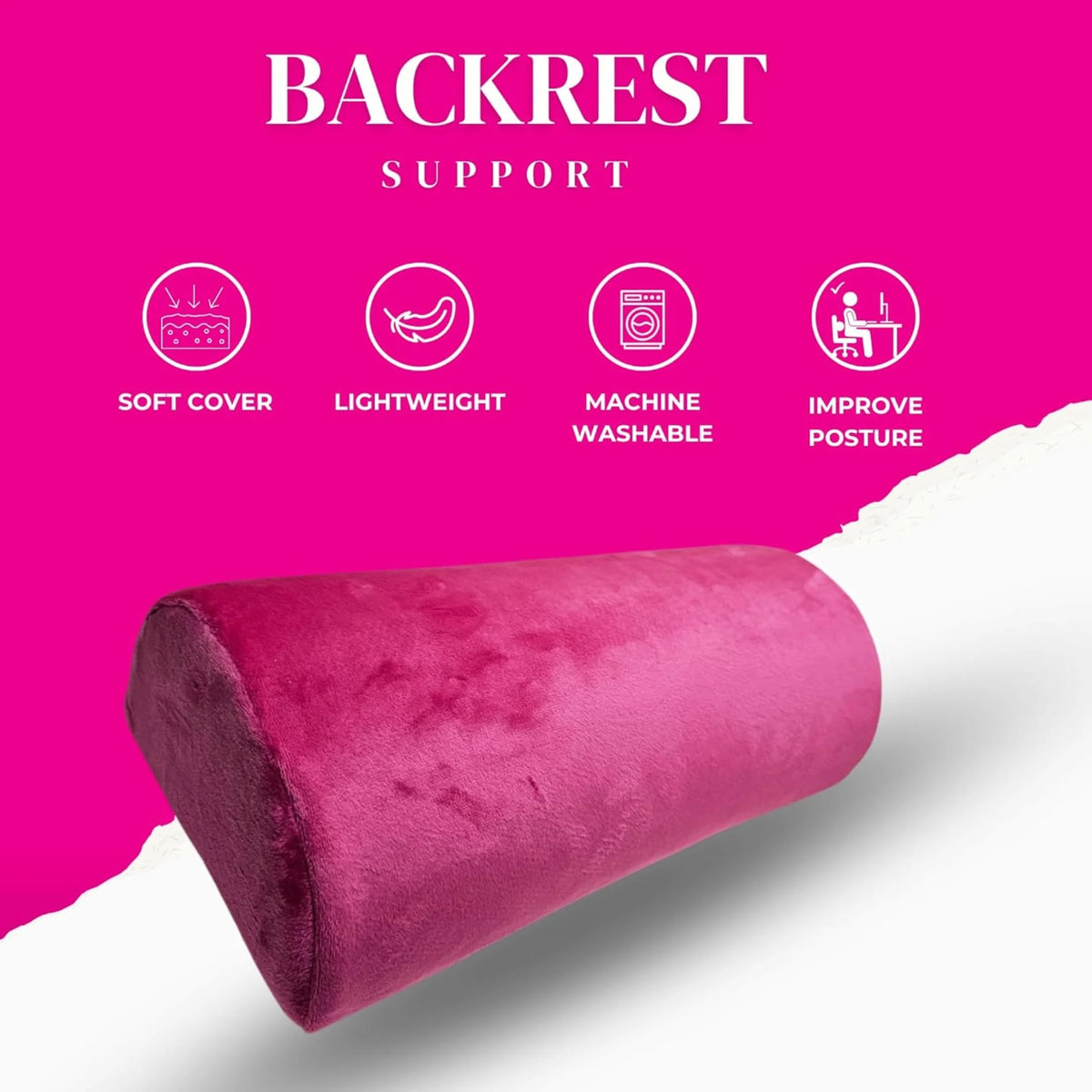 Lumbar Support Pillow for Office Chair, Detachable Back Support for Office Chair Lumbar Pillow, Breathable Lower Back Support Pillow 
