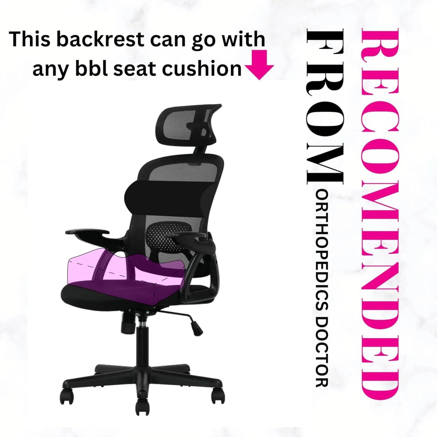 Lumbar Support Pillow for Office Chair, Detachable Back Support for Office Chair Lumbar Pillow, Breathable Lower Back Support Pillow 