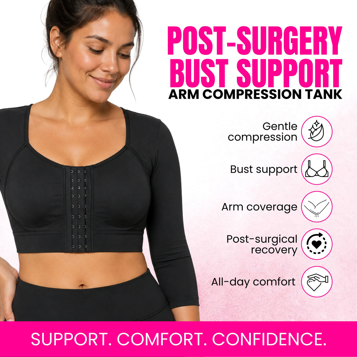 Women's Post-Surgery Arm Compression Sleeve | Front Closure