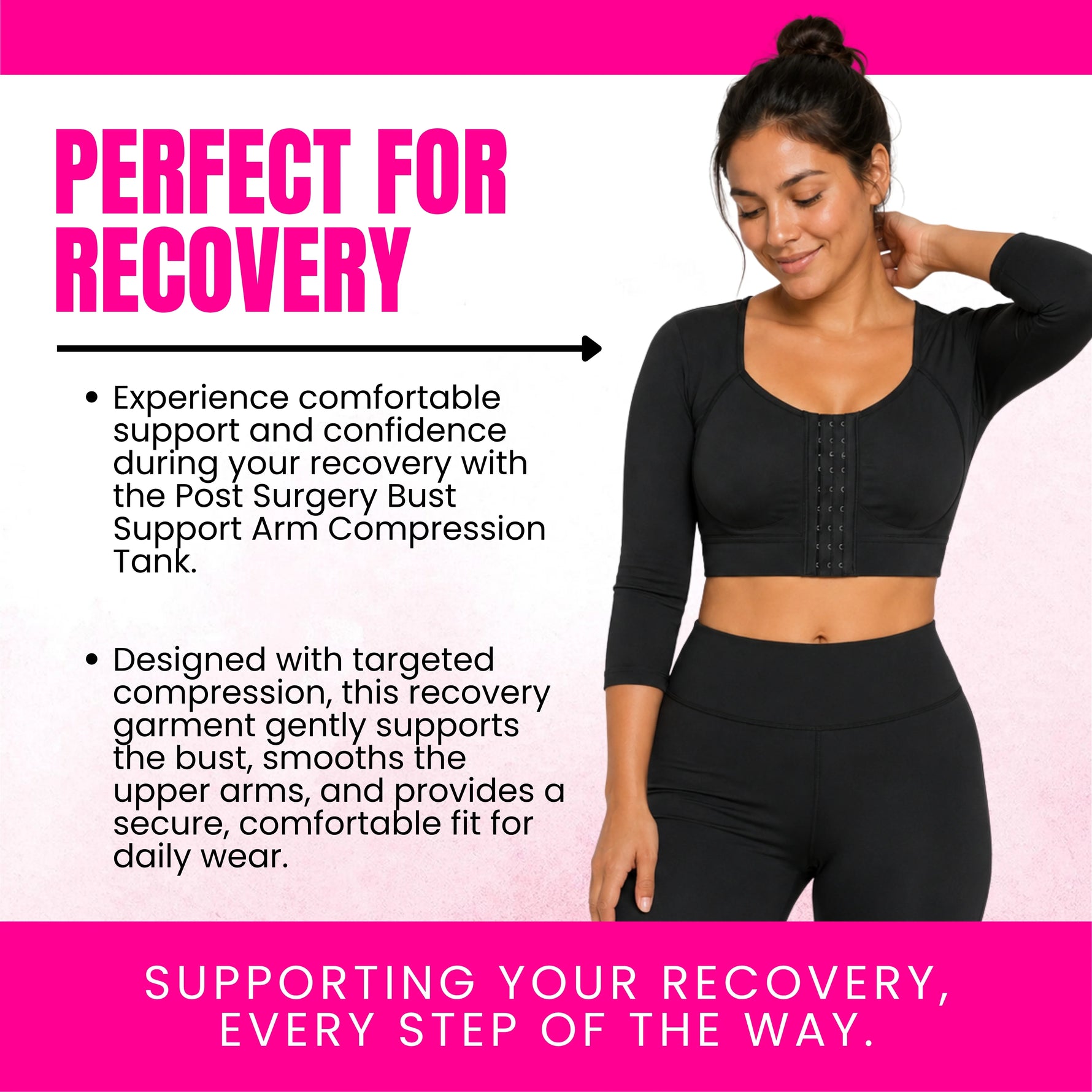 Women's Post-Surgery Arm Compression Sleeve | Front Closure