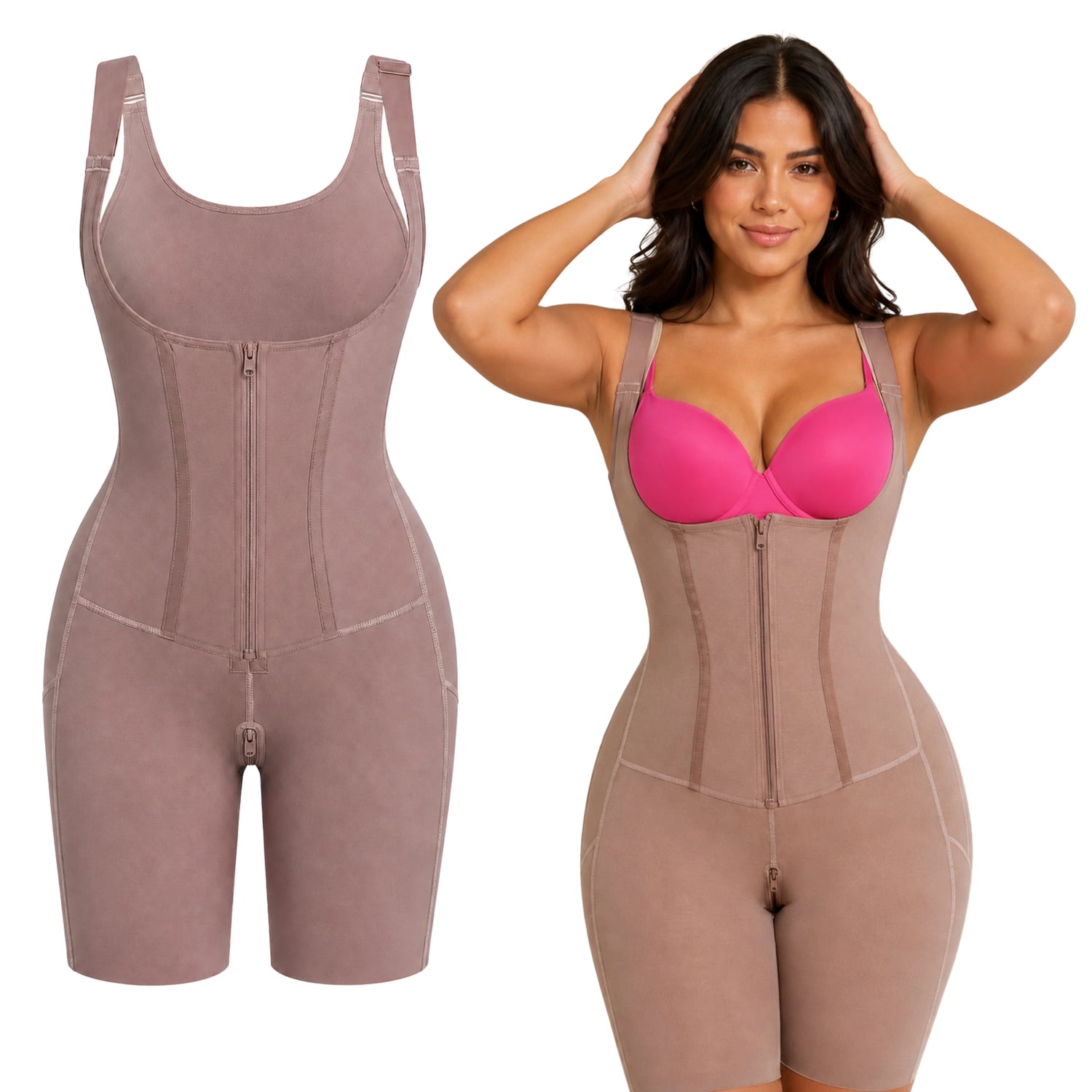 PostSurgeryU-ShapedBustSupportTwoSteelBonesWaistandAbdomenControlShapewear