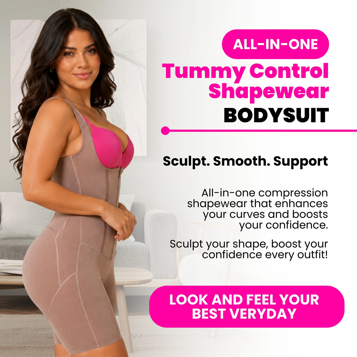 PostSurgeryU-ShapedBustSupportTwoSteelBonesWaistandAbdomenControlShapewear