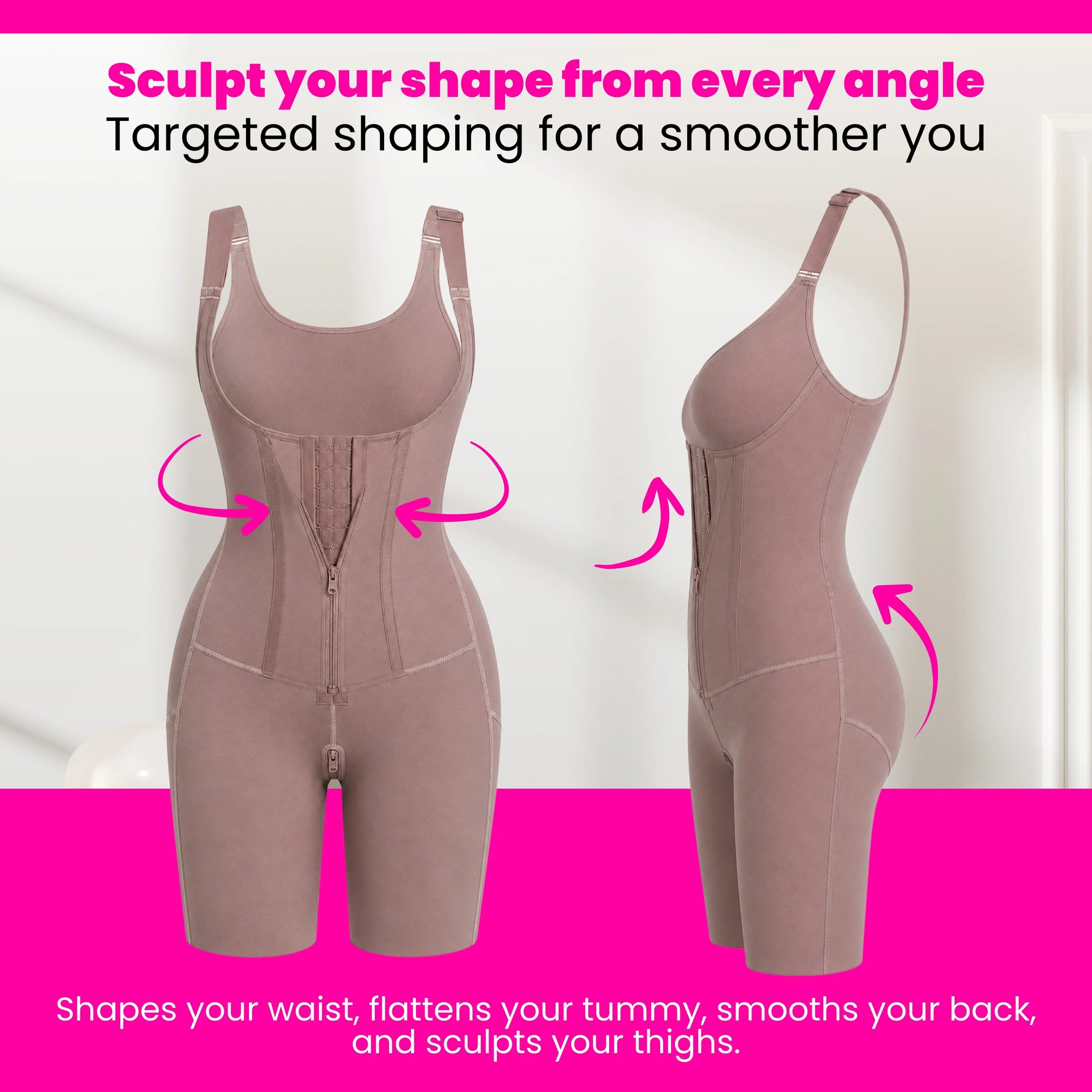 PostSurgeryU-ShapedBustSupportTwoSteelBonesWaistandAbdomenControlShapewear