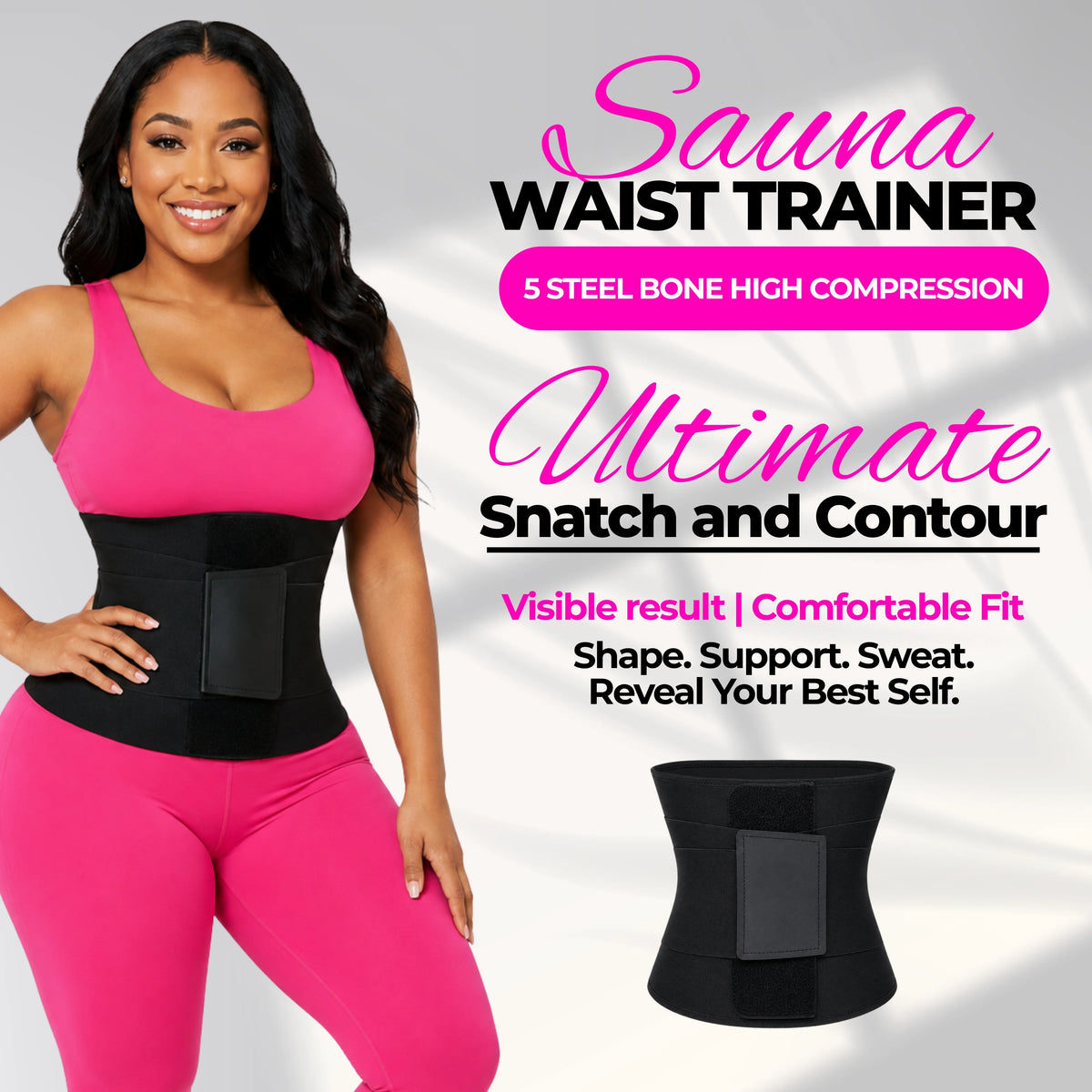 Women's Sauna Waist Trainer Corset | Sweat Belt with Back Support