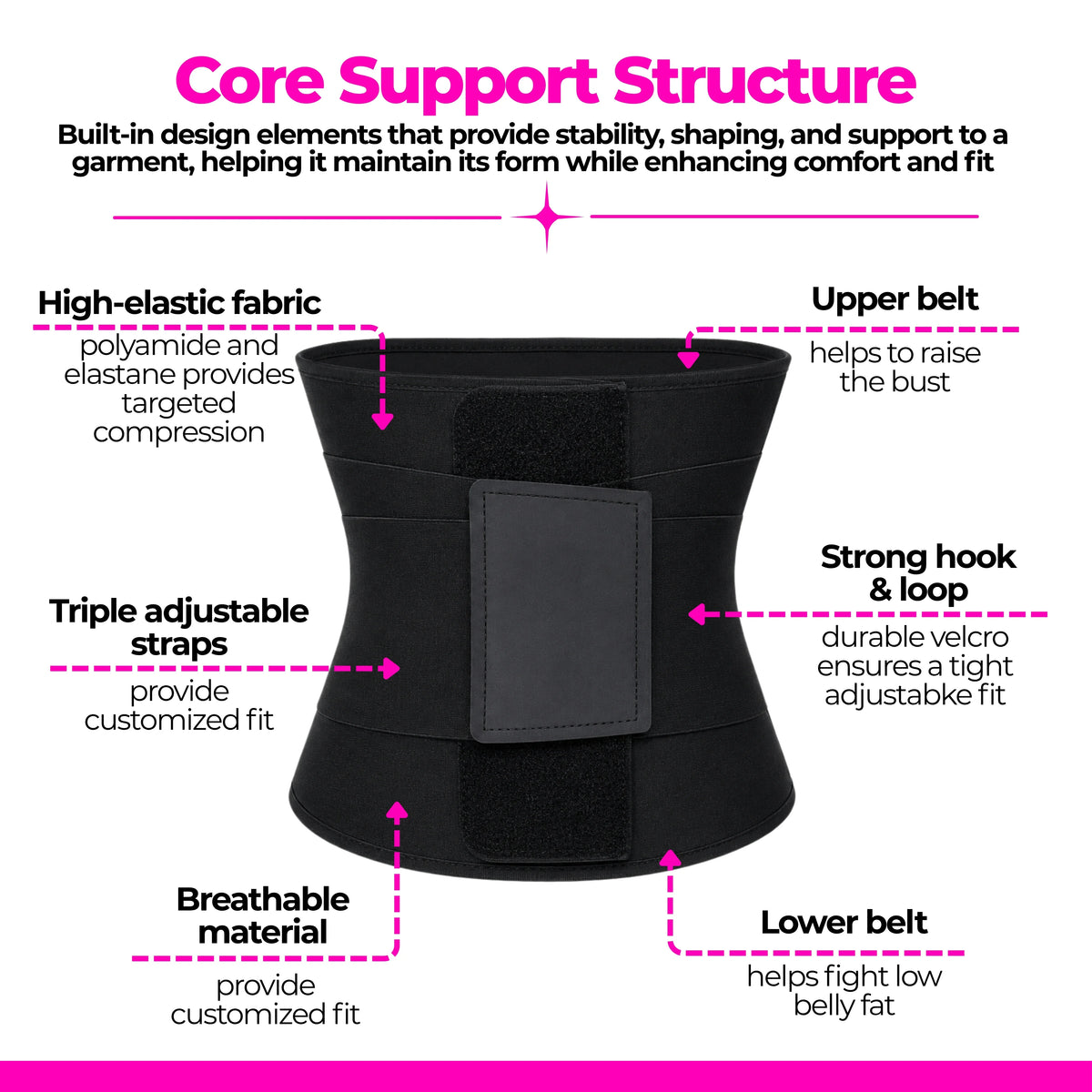 Women's Sauna Waist Trainer Corset | Sweat Belt with Back Support