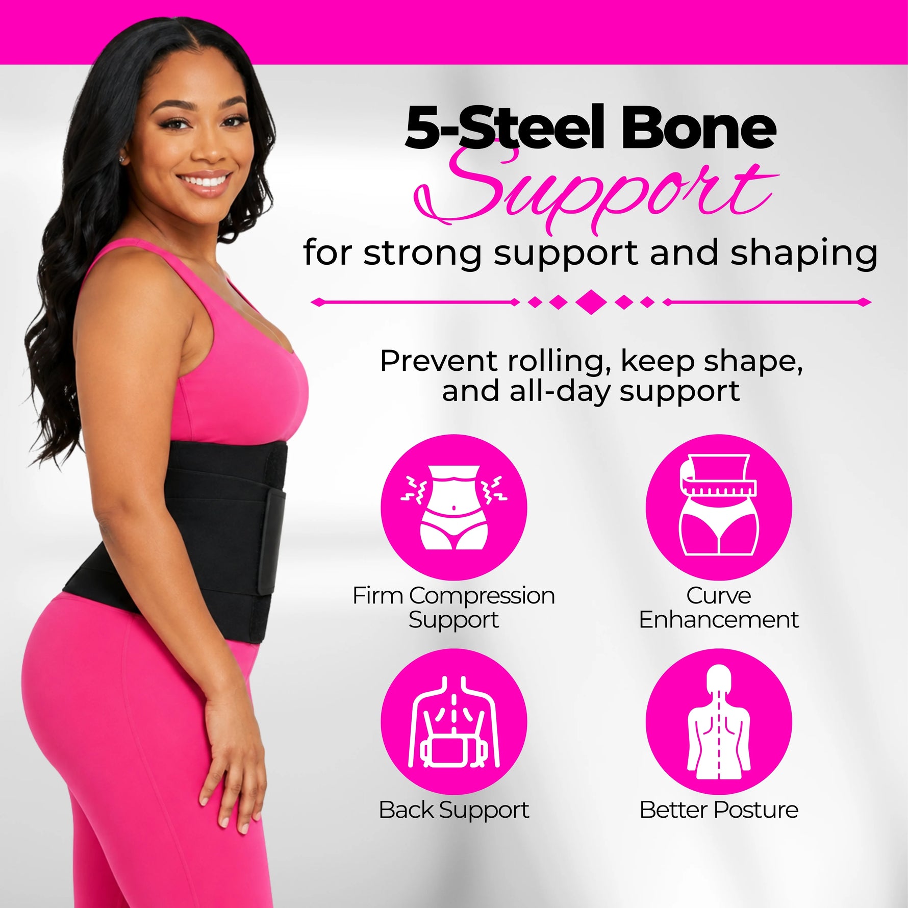 Women's Sauna Waist Trainer Corset | Sweat Belt with Back Support