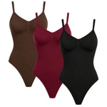Women's Seamless V-Neck Bodysuit Shapewear | Tummy Control Sleeveless