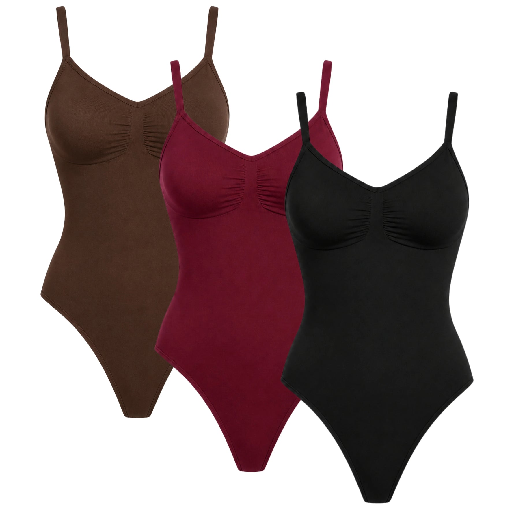 Women's Seamless V-Neck Bodysuit Shapewear | Tummy Control Sleeveless