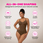 Women's Seamless V-Neck Bodysuit Shapewear | Tummy Control Sleeveless