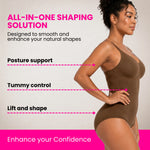 Women's Seamless V-Neck Bodysuit Shapewear | Tummy Control Sleeveless