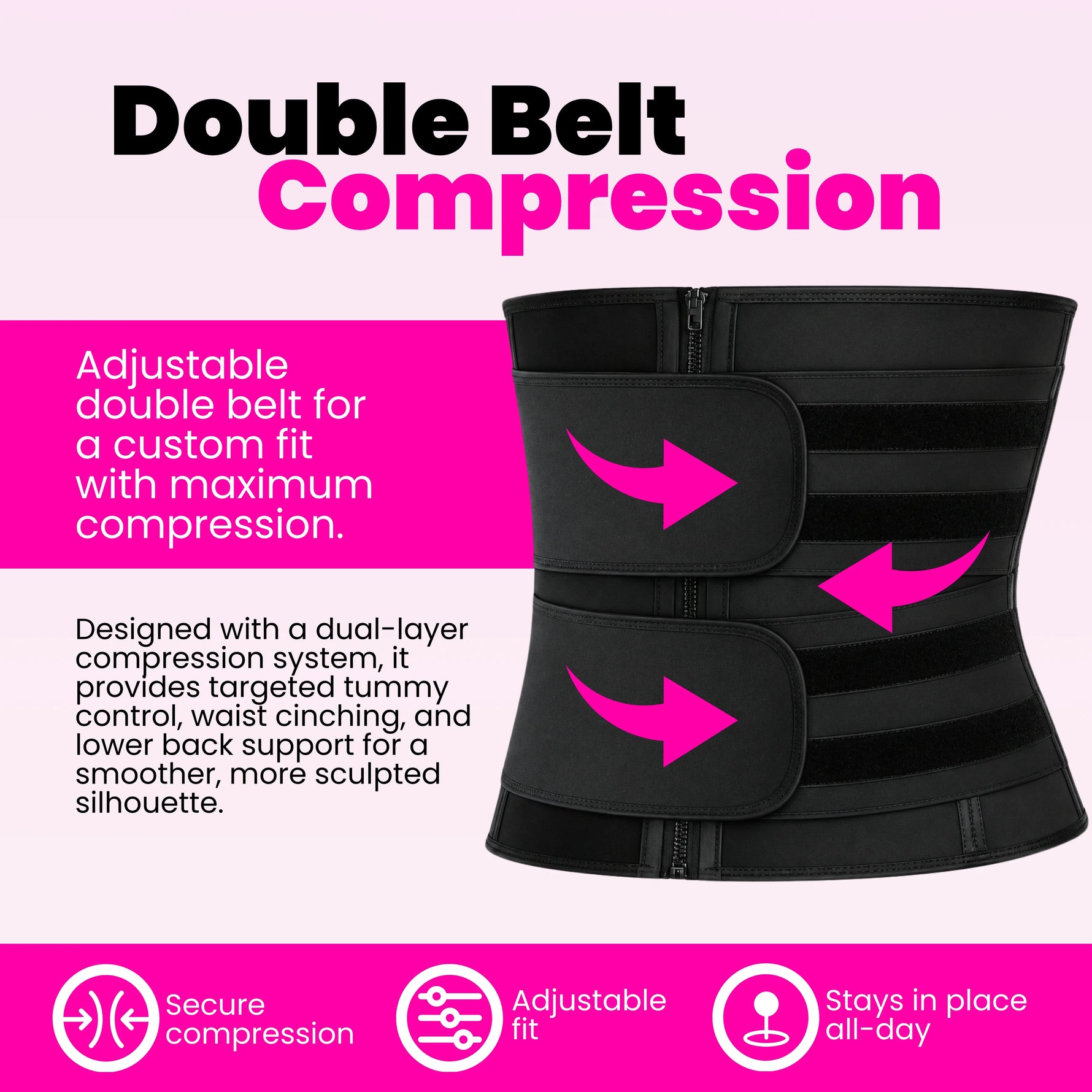 Women's Waist Trainer Sweat Belt | Tummy Control Workout Girdle