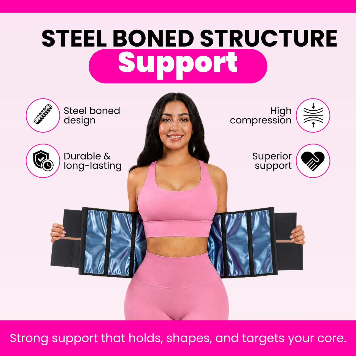 Women's Waist Trainer Sweat Belt | Tummy Control Workout Girdle