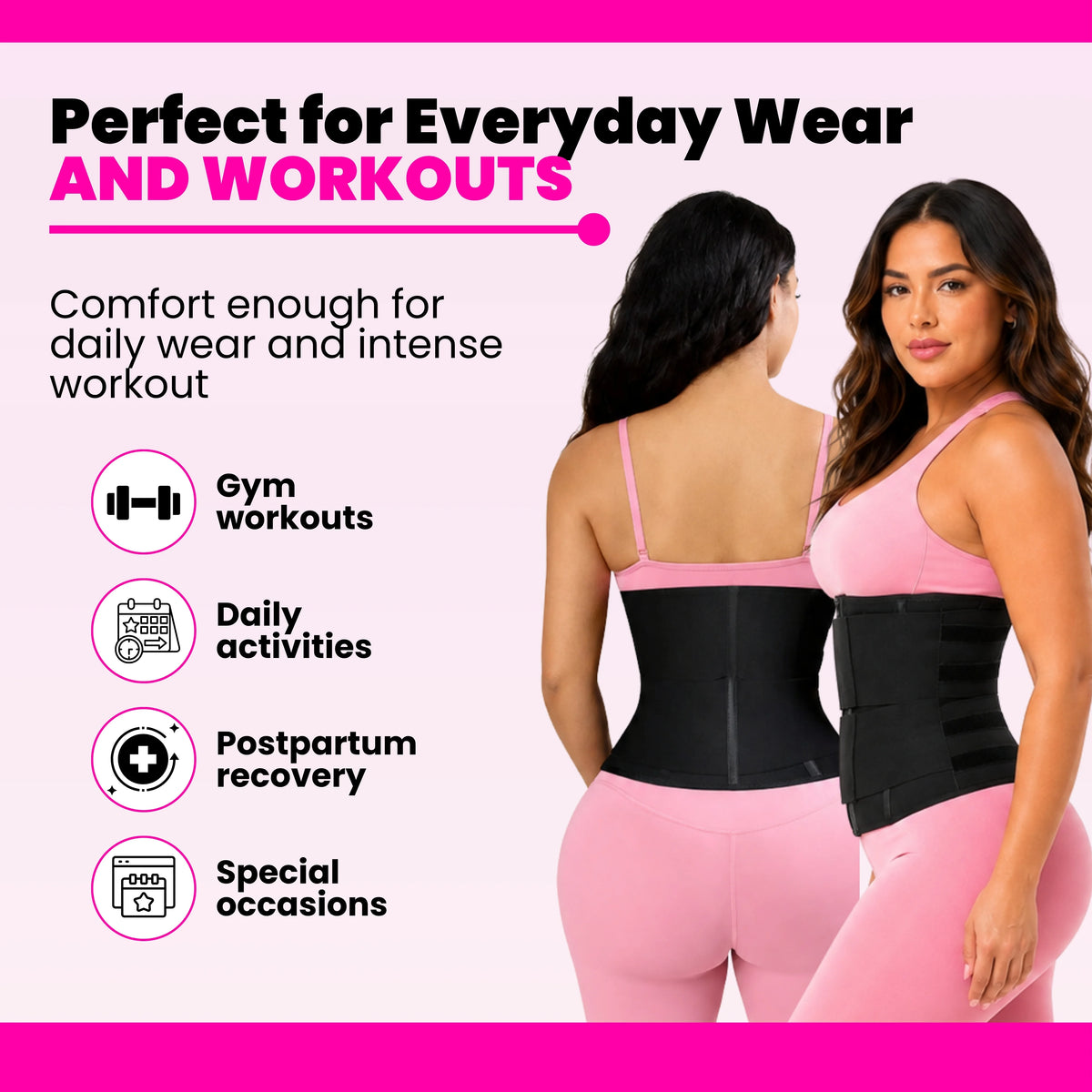 Women's Waist Trainer Sweat Belt | Tummy Control Workout Girdle