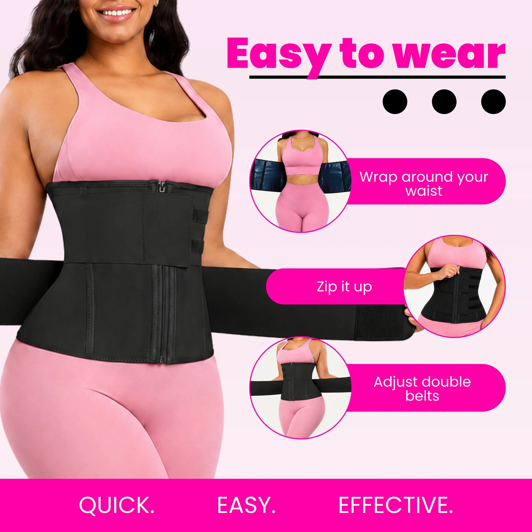 Women's Waist Trainer Sweat Belt | Tummy Control Workout Girdle