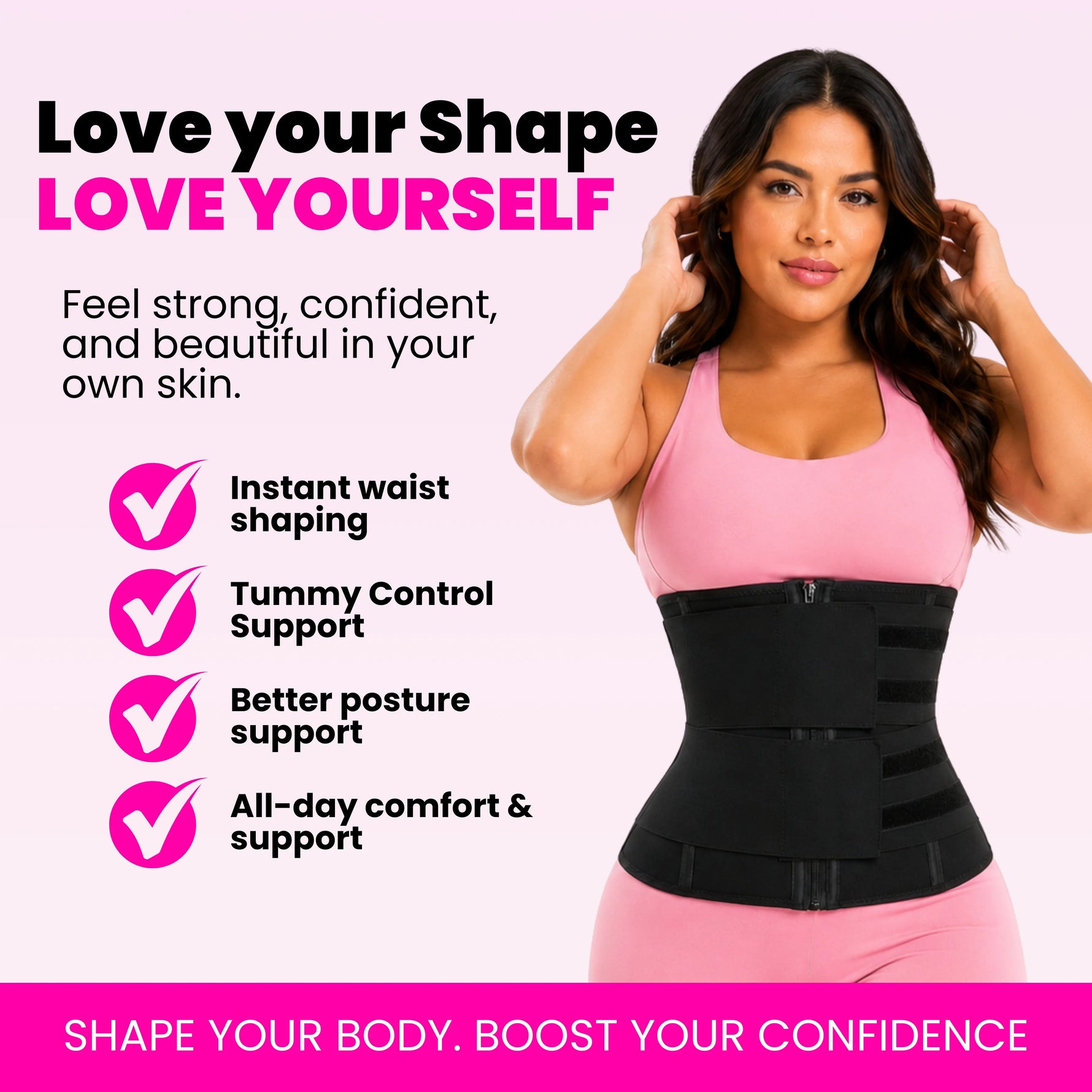 Women's Waist Trainer Sweat Belt | Tummy Control Workout Girdle