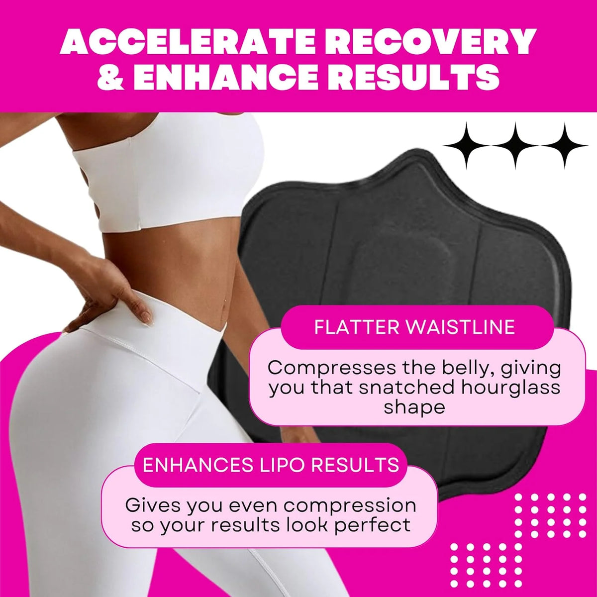 Ab Board for Liposuction Recovery – Black Foam Tabla Abdominal for Tummy Tuck and Lipo 360 Healing 