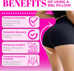 BBL Butt Pillow Kit Black – 4-Piece Post Surgery Recovery Bundle with Lipo Foam Ab Board Lumbar Backboard 