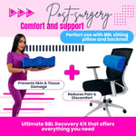 BBL Pillow Blue Pressure Relief – Supports Thighs Relieves Discomfort Post-Surgery Brazilian Butt Lift Recovery 