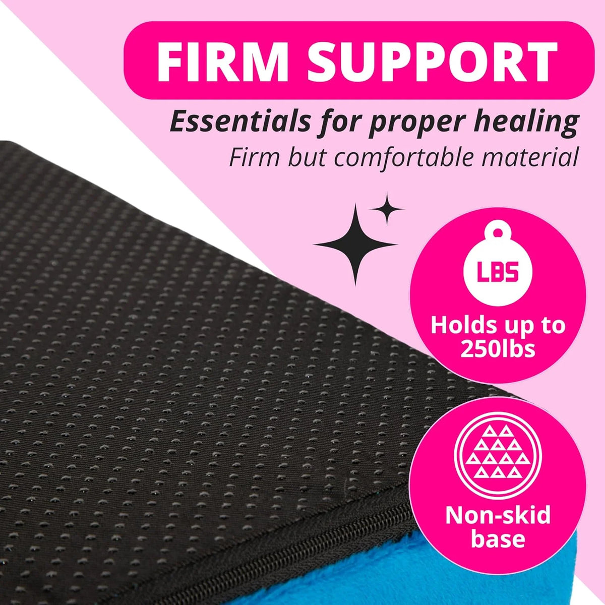 Blue BBL Pillow with Travel Bag – Portable Brazilian Butt Lift Post-Surgery Recovery Cushion for Travel 