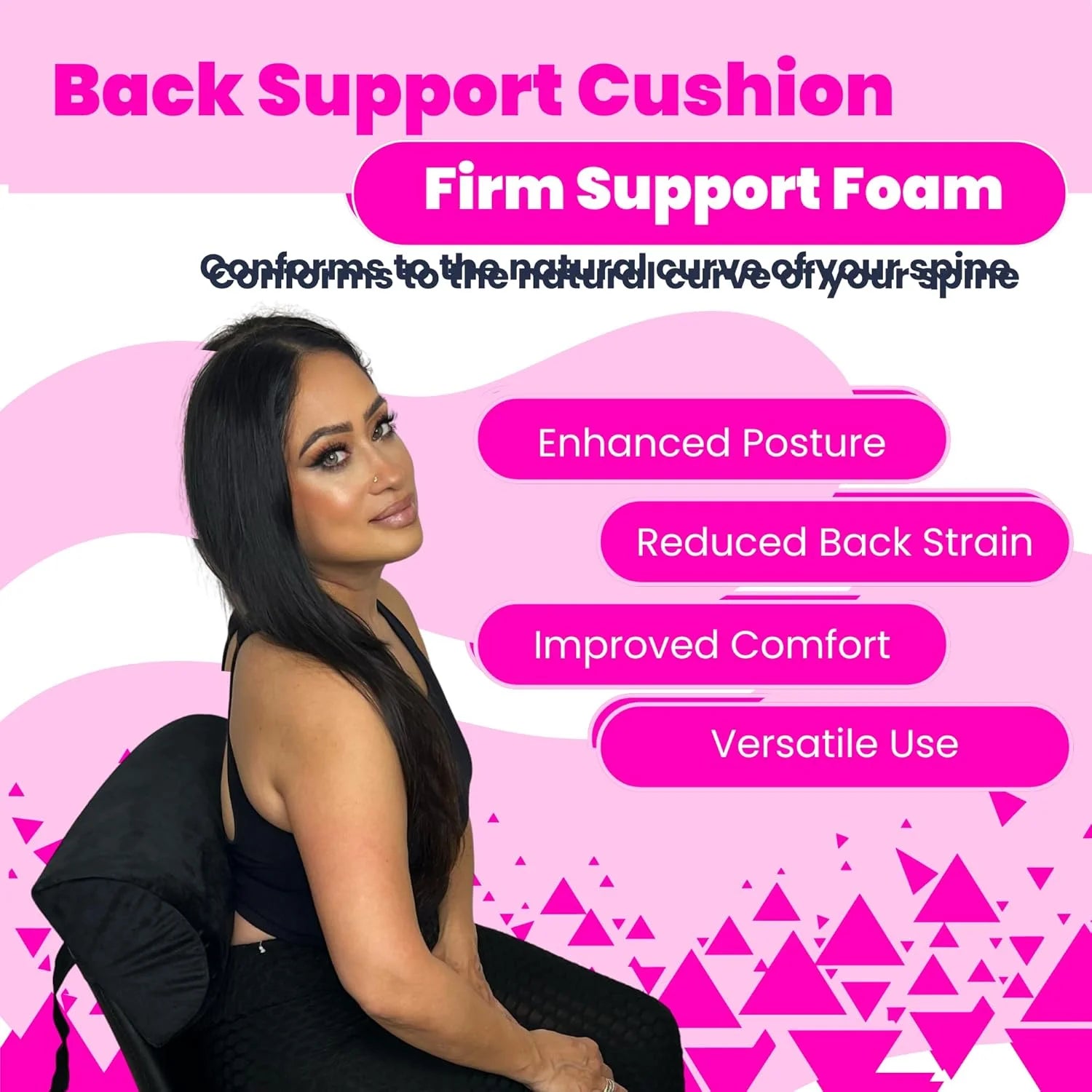 BBL Pillow with Detachable Lumbar Back Support Black – Full Set Dimensions Post-Surgery Recovery Bundle 