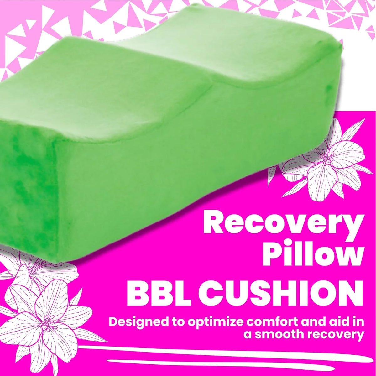 Green BBL Pillow – Post-Surgery Brazilian Butt Lift Recovery Cushion with Travel Bag 