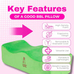 BBL Pillow Key Features – High-Density Foam Ergonomic Design Removable Cover Portable Lightweight 4-Piece Recovery Kit Green 