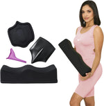 BBL Pillow Kit 4-Piece Post Surgery Recovery Bundle – BBL Cushion Ab Board Lumbar Backboard Portable Urinal Black – Bombshell Booty Pillow 
