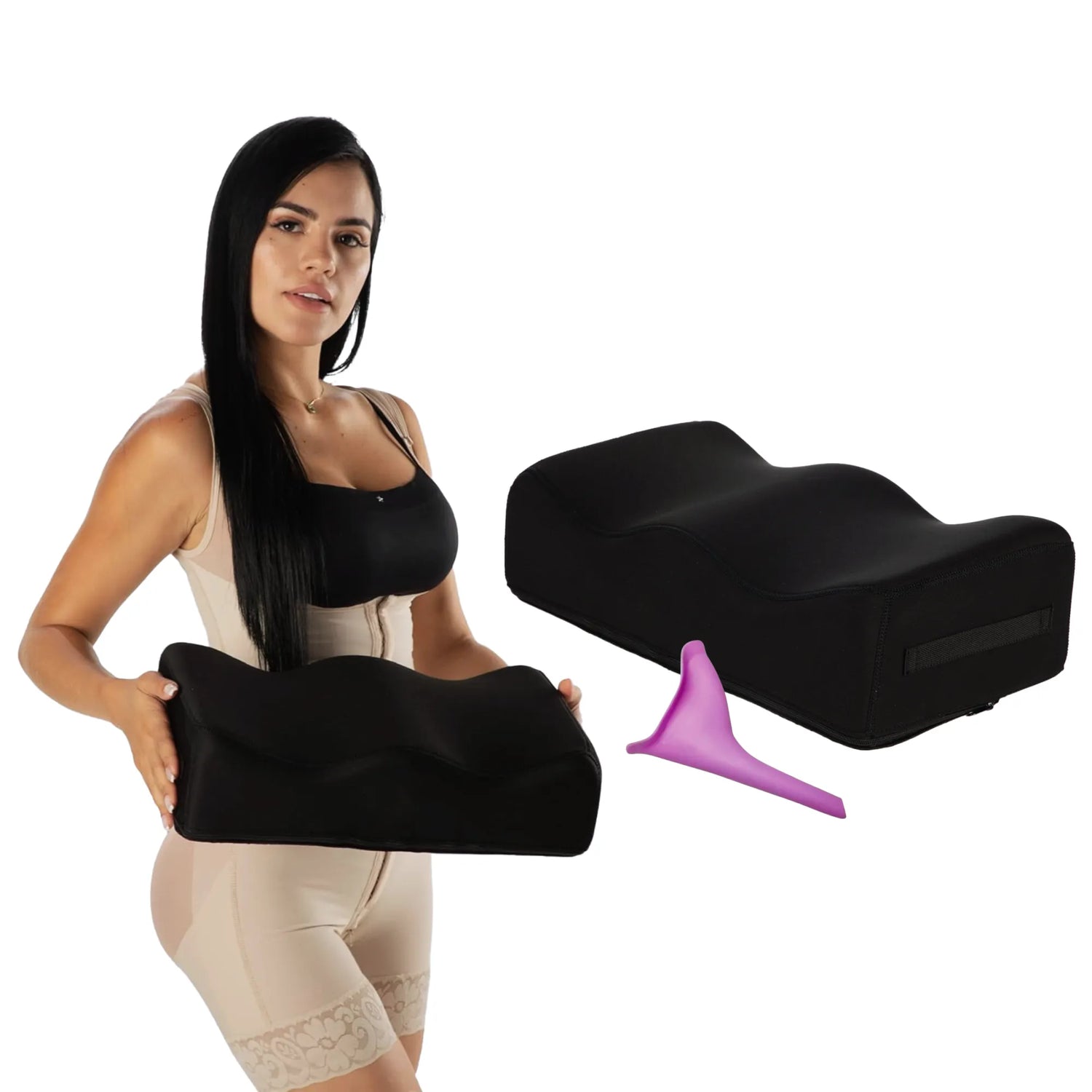 Black BBL Pillow V4 Memory Foam – Brazilian Butt Lift Post-Surgery Recovery Cushion XL – Bombshell Booty Pillow 