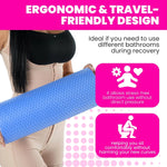 BBL Toilet Seat Riser Blue Side Profile – 3-Inch High-Density Foam Post-Surgery Toilet Seat Cushion 