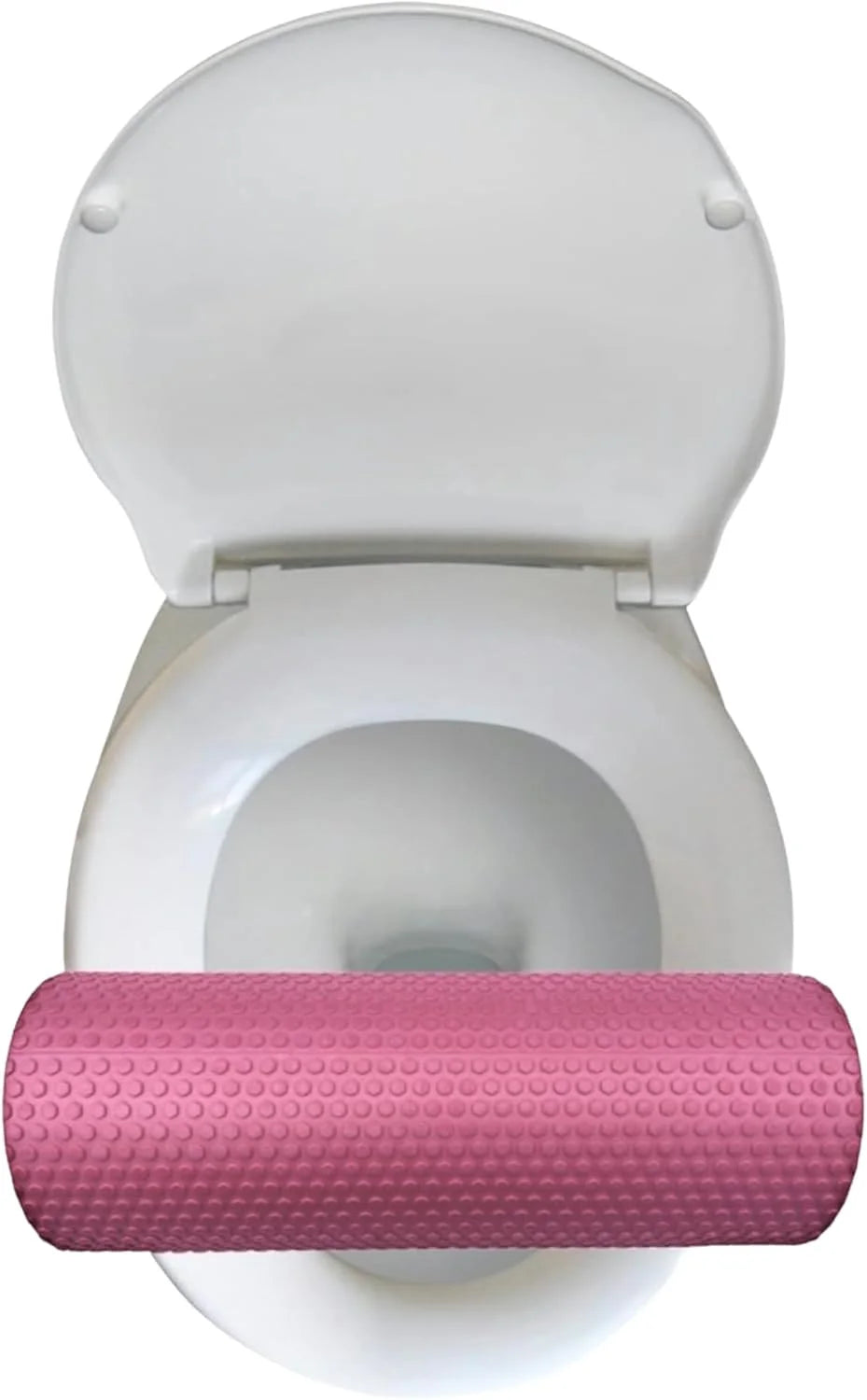 BBL Toilet Seat Riser Pink Front View – D-Shaped High-Density Foam Post-Surgery Recovery Cushion 