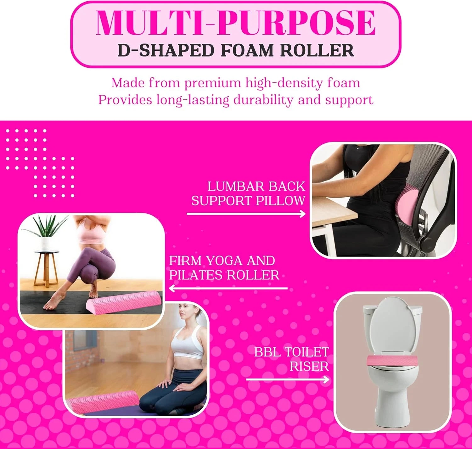 BBL Toilet Seat Riser Pink In Use – D-Shaped Post-Surgery Toilet Cushion for BBL Recovery 