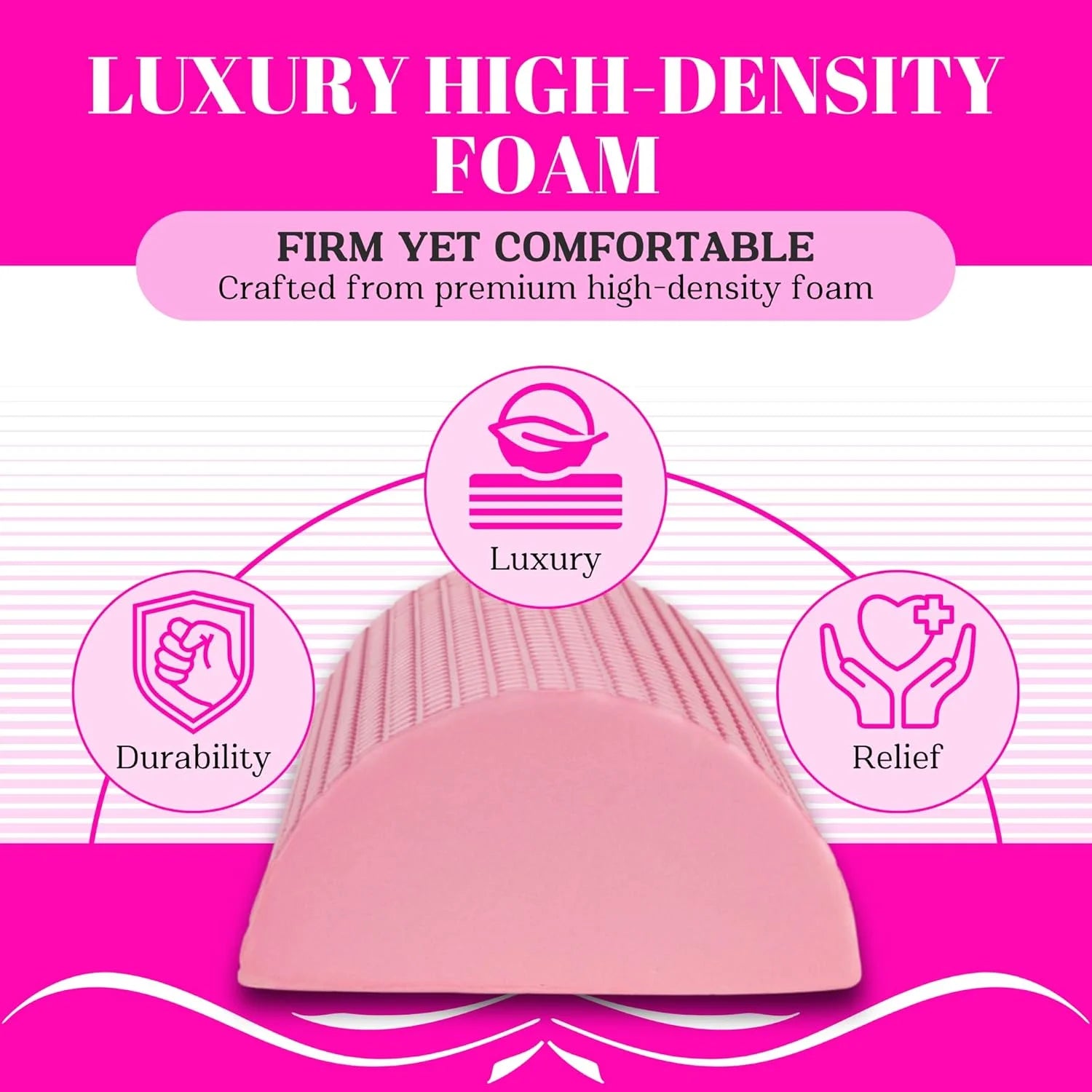 BBL Toilet Seat Riser Pink Lifestyle – Woman Holding D-Shaped Post-Surgery Toilet Cushion in Faja 