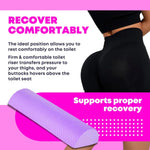 BBL Toilet Seat Riser Purple Features – D-Shaped Anti-Slip Portable High Weight Capacity Post-Surgery 