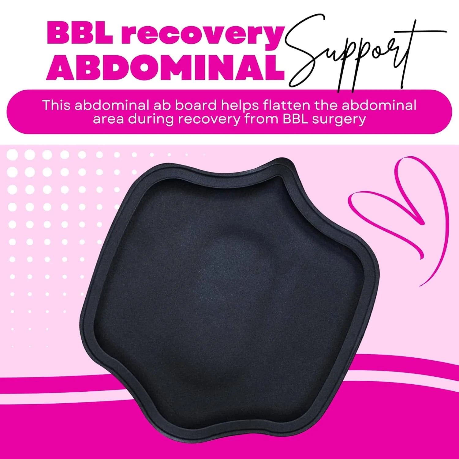 Black Lipo Foam Abdominal Board – Post-Op Compression Board for Liposuction and BBL Recovery 