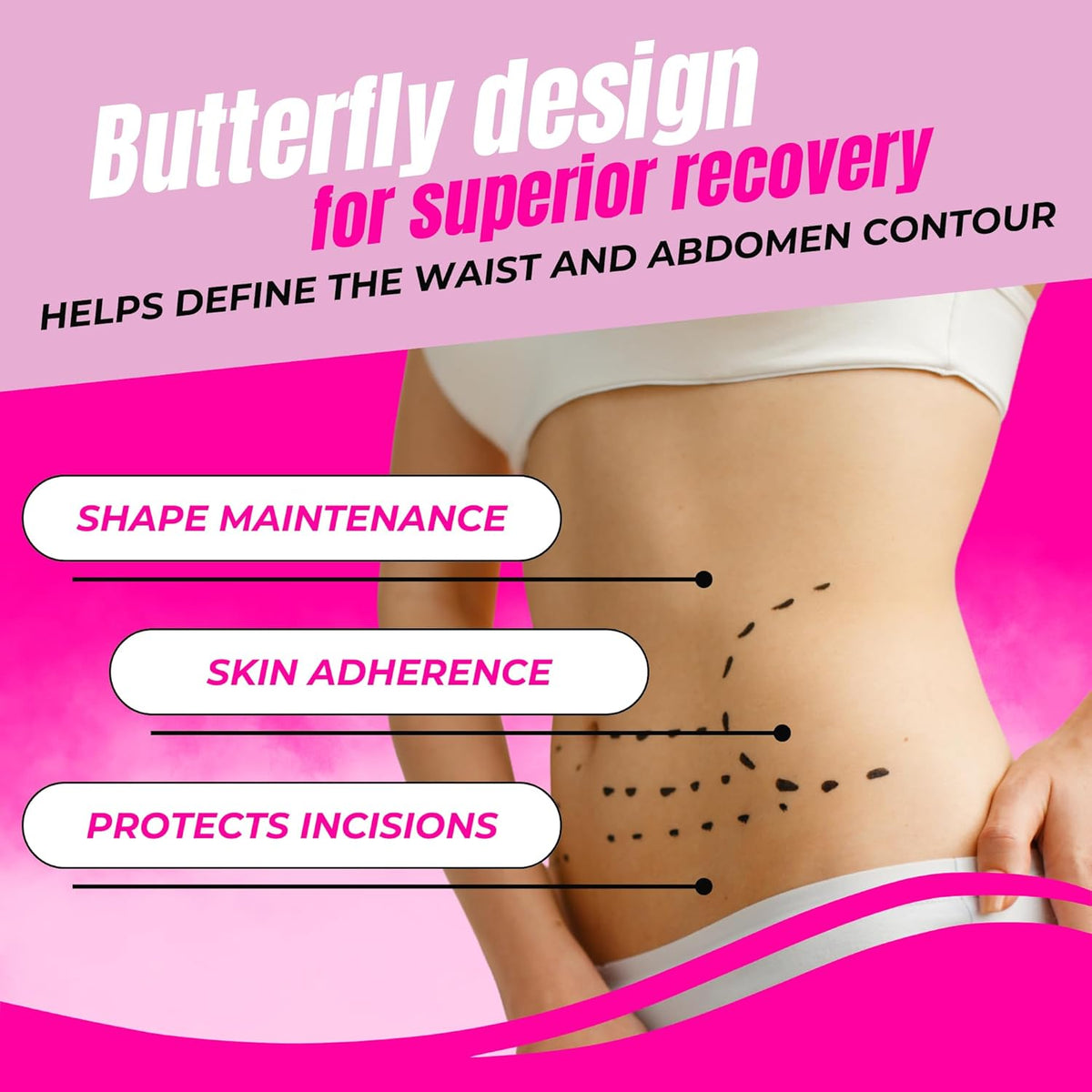 Butterfly Abdominal Board for Tummy Tuck – Flattens Stomach, Repairs Abdominal Muscles, Improves Posture Post-Surgery