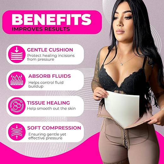 Lipo Foam Pad Benefits – Gentle Cushion, Absorbs Fluids, Tissue Healing, Soft Compression After Liposuction