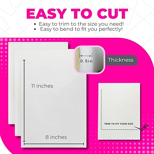 Lipo Foam Pads Easy to Cut – 11x8 Inch, 0.5 Inch Thick, Trimmable to Fit After Liposuction Surgery