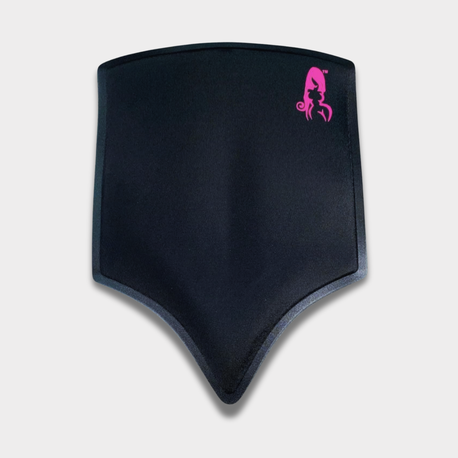 Lipo Lumbar Molder Front View – Black Shield-Shaped Backboard Support by Bombshell Booty Pillow