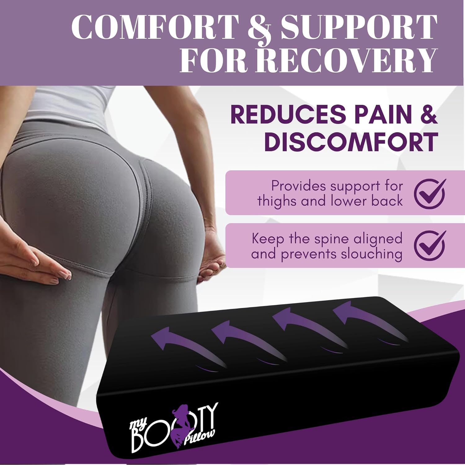 My Booty Pillow Butt Cushion Features – Pressure Relief Comfort Support for BBL Post-Surgery Recovery