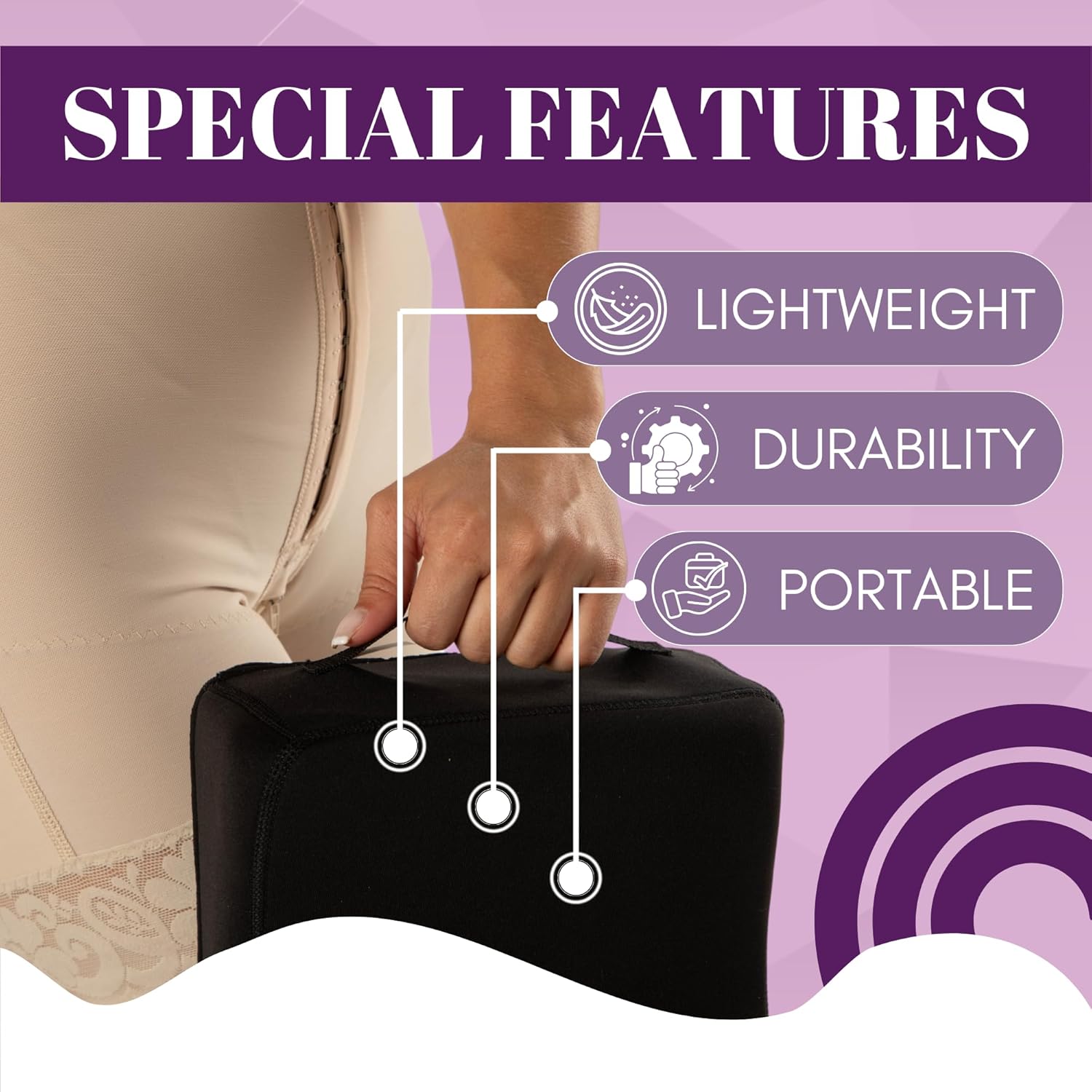 My Booty Pillow Special Features – Lightweight Durable Portable Flat BBL Recovery Cushion Post-Surgery