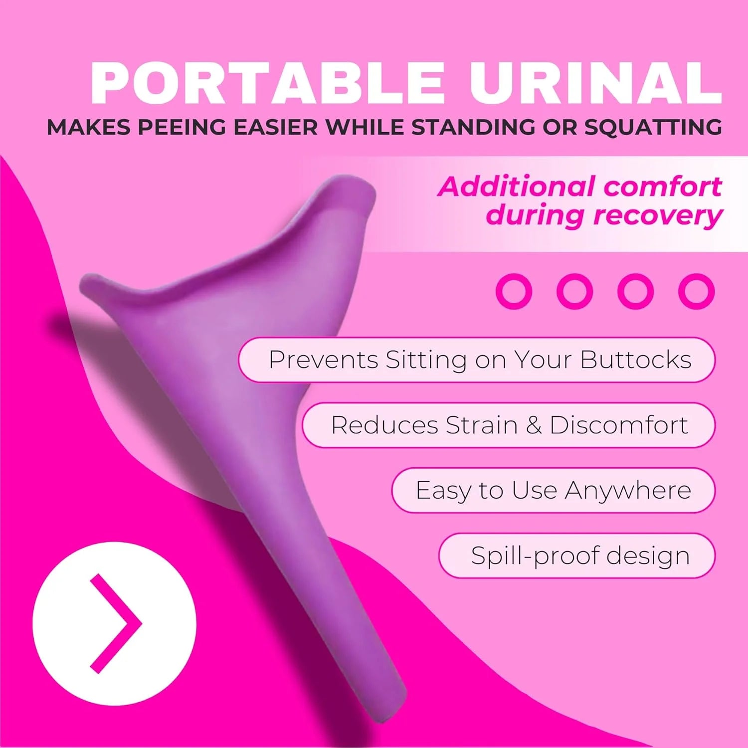 Portable Urinal for BBL Recovery – Prevents Sitting on Buttocks Reduces Strain Spill-Proof Post Surgery Comfort 
