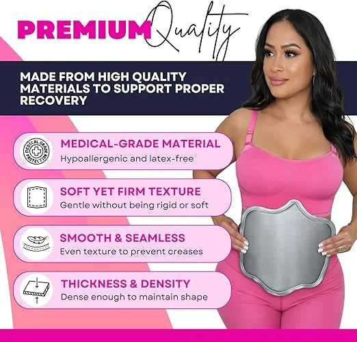 Premium Medical-Grade Abdominal Board – Hypoallergenic Latex-Free Foam for Post-Surgery Lipo and BBL Recovery 